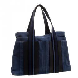 Pre Owned حقيبة يد هيرمس فور توت كانفاس زرقاء