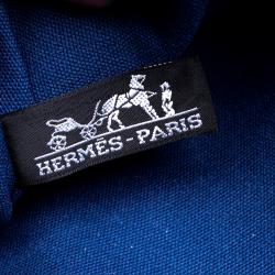 Pre Owned حقيبة يد هيرمس فور توت كانفاس زرقاء