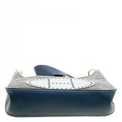 Hermes Blue Izmir Vibrato Multicolor Leather Evelyne I PM Bag
