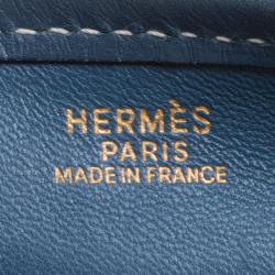 Hermes Blue Izmir Vibrato Multicolor Leather Evelyne I PM Bag