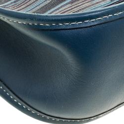 Hermes Blue Izmir Vibrato Multicolor Leather Evelyne I PM Bag