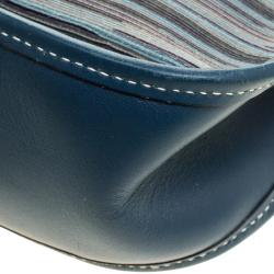 Hermes Blue Izmir Vibrato Multicolor Leather Evelyne I PM Bag