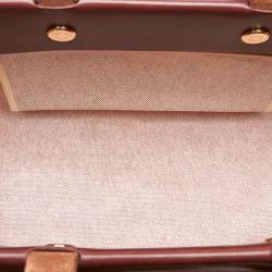 Hermes Beige/Brown Canvas Leather Herbag Cabas MM Bag