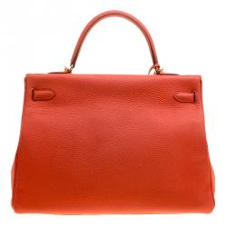 Pre Owned Hermes Capucine Togo Leather Gold Hardware Kelly Retourne 35 Bag