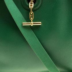 Pre Owned Hermes Green Courchevel Leather Vespa PM Bag