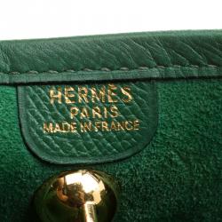 Pre Owned Hermes Green Courchevel Leather Vespa PM Bag