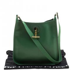 Pre Owned Hermes Green Courchevel Leather Vespa PM Bag