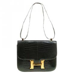 A 1970s Hermes crocodile Constance 23 handbag. in 2023