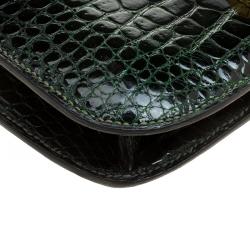 Pre Owned Hermes Dark Green Crocodile Vintage Constance 23 Bag