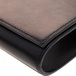 Pre Owned Hermes Metallic Black Box Leather Medor 29 Clutch