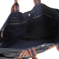 Pre Owned Hermes Navy Blue Canvas Fourre Tout Tote