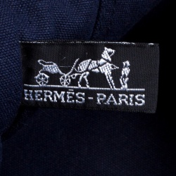 Pre Owned Hermes Navy Blue Canvas Fourre Tout Tote
