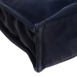 Pre Owned Hermes Navy Blue Canvas Fourre Tout Tote