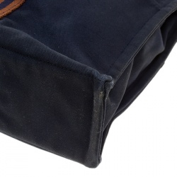 Pre Owned Hermes Navy Blue Canvas Fourre Tout Tote