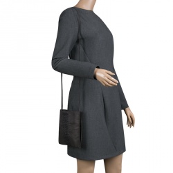 Pre Owned Hermes Herline Black Canvas Cross-body Pouch Pochette