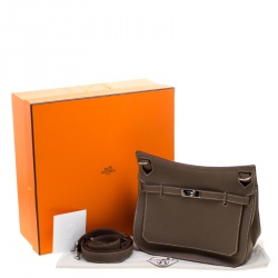 Hermes Etain Taurillon Clemence Leather Jypsiere 28 Bag