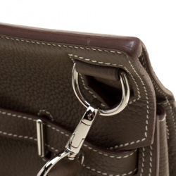 Hermes Etain Taurillon Clemence Leather Jypsiere 28 Bag