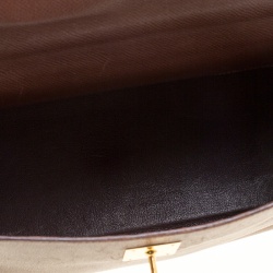 Pre Owned Hermes Brulee Veau Grain Lisse Leather Gold Hardware Kelly Retourne 32 Bag