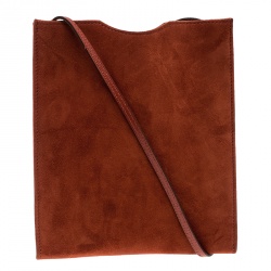 Pre Owned Hermes Dark Orange Suede Onimaitou Pochette PM Bag