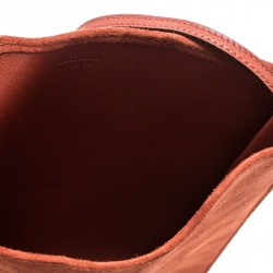 Pre Owned Hermes Dark Orange Suede Onimaitou Pochette PM Bag