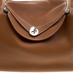 Hermes Gold Clemence Leather Lindy 30 Bag