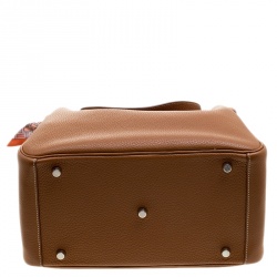 Hermes Gold Clemence Leather Lindy 30 Bag