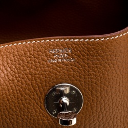 Hermes Gold Clemence Leather Lindy 30 Bag