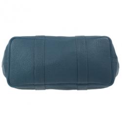 Pre Owned Hermes Blue Leather Garden Party Tote