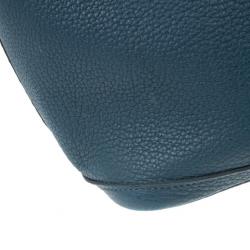 Pre Owned Hermes Blue Leather Garden Party Tote