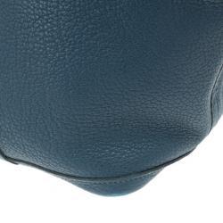 Pre Owned Hermes Blue Leather Garden Party Tote