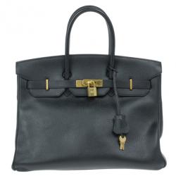 مملوكة مسبقًا Hermes Black Togo Leather Birkin 35