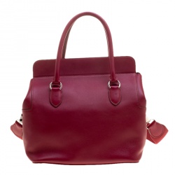 Pre Owned Hermes Ruby Swift Leather Palladium Hardware Toolbox 26 Bag
