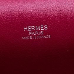 Pre Owned Hermes Ruby Swift Leather Palladium Hardware Toolbox 26 Bag