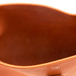 Pre Owned Hermes Orange Clemence Leather Palladium Hardware Evelyne III PM Bag