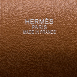 Pre Owned Hermes Brown Clemence Leather Palladium Hardware Jypsiere 37 Bag