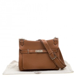 Pre Owned Hermes Brown Clemence Leather Palladium Hardware Jypsiere 37 Bag