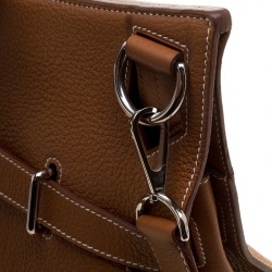 Pre Owned Hermes Brown Clemence Leather Palladium Hardware Jypsiere 37 Bag