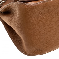 Pre Owned Hermes Brown Clemence Leather Palladium Hardware Jypsiere 37 Bag