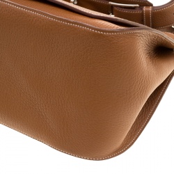 Pre Owned Hermes Brown Clemence Leather Palladium Hardware Jypsiere 37 Bag