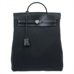 Pre Owned Hermes Black Herbag Convertible Satchel