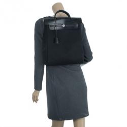 Pre Owned Hermes Black Herbag Convertible Satchel