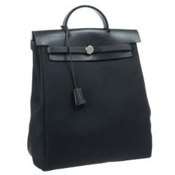 Pre Owned Hermes Black Herbag Convertible Satchel