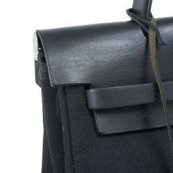 Pre Owned Hermes Black Herbag Convertible Satchel