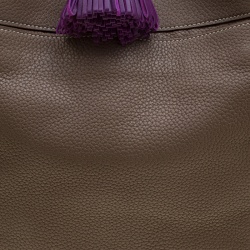 Hermes Etoupe Clemence Leather Palladium Hardware Marwari GM Bag