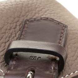 Hermes Etoupe Clemence Leather Palladium Hardware Marwari GM Bag