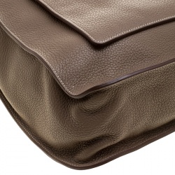 Hermes Etoupe Clemence Leather Palladium Hardware Marwari GM Bag