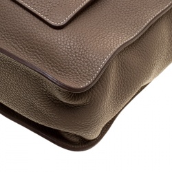 Hermes Etoupe Clemence Leather Palladium Hardware Marwari GM Bag