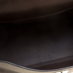 Pre Owned Hermes Cacao Clemence Leather Palladium Hardware Kelly Retourne 40 Bag