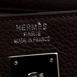 Pre Owned Hermes Cacao Clemence Leather Palladium Hardware Kelly Retourne 40 Bag
