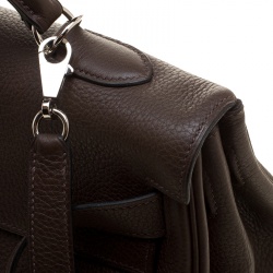 Pre Owned Hermes Cacao Clemence Leather Palladium Hardware Kelly Retourne 40 Bag